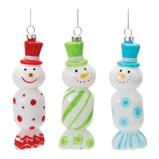 12ct. 6" Glass Snowman Candy Ornaments By Melrose | Michaels®